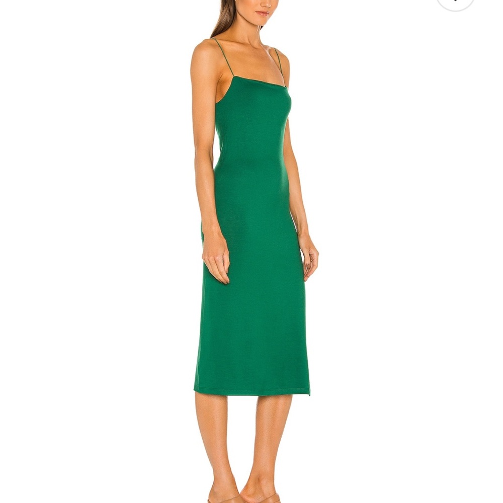 NWT Enza Costa WD-358 Strappy Side Slit Dress in Fern - Picture 2 of 14
